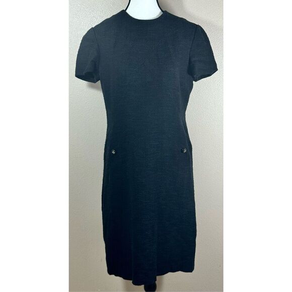 Tory Burch Black Tweed Short Sleeve Fully Lined Dress Women's Size 8US - Picture 2 of 10